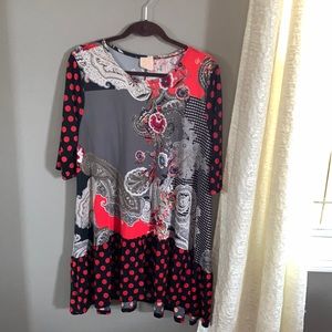Zadie B XL black and red multi colored top